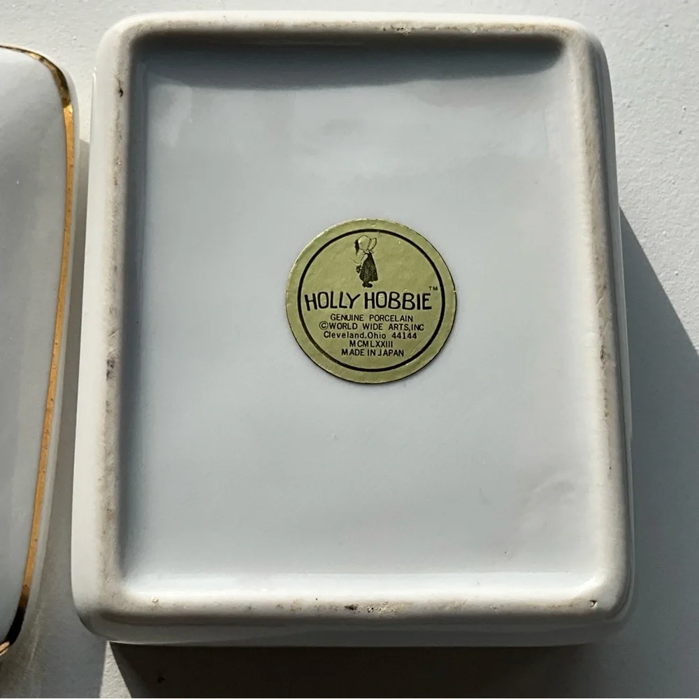 Vintage Holly Hobbie Trinket Box “Put on a Happy Face” 1970s Japan